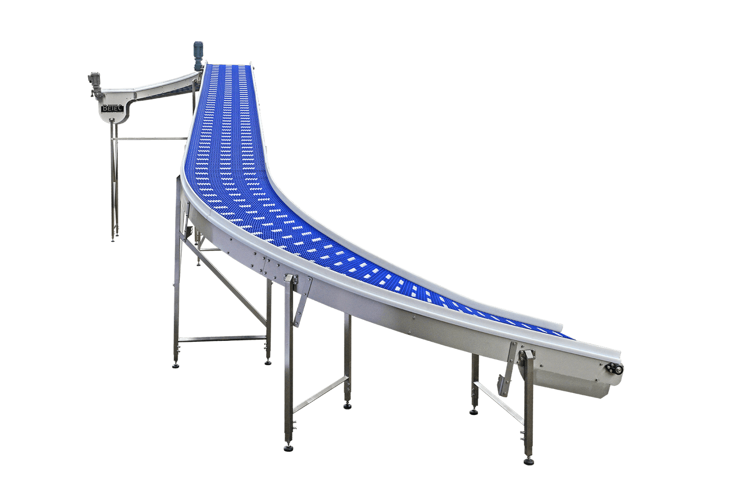 Modular incline conveyor with non skid surface patterns