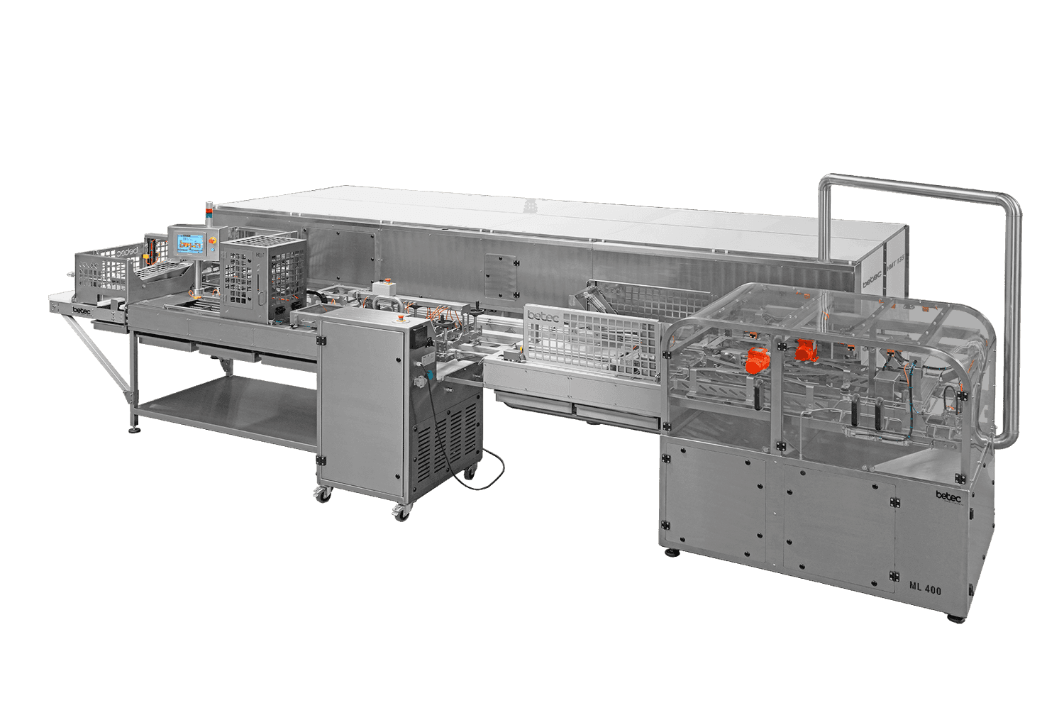 The semi-automatic moulding line with shortcut and horizontal cooling tunnel