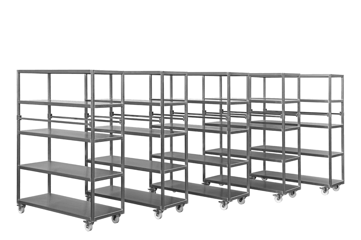 Chariots fabriqués sur mesure et racks en inox