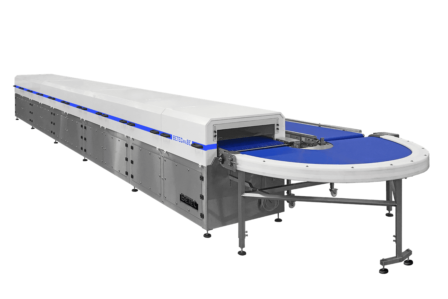 Horizontal mould cooling tunnel